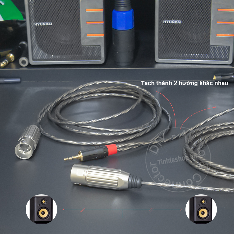 DIY 3.5mm to 2 XLR male audio cables from 0.2 to 5 meters
