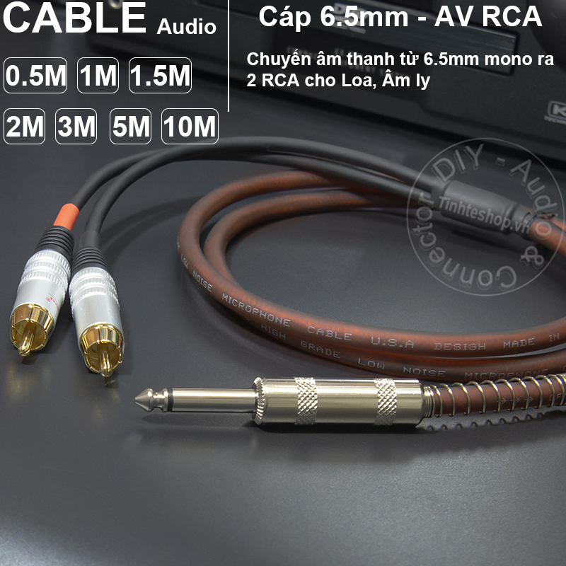 6.35mm mono to RCA cable