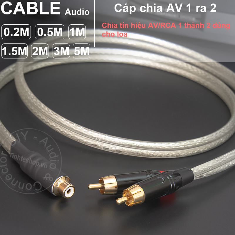 RCA female to 2 RCA male cable