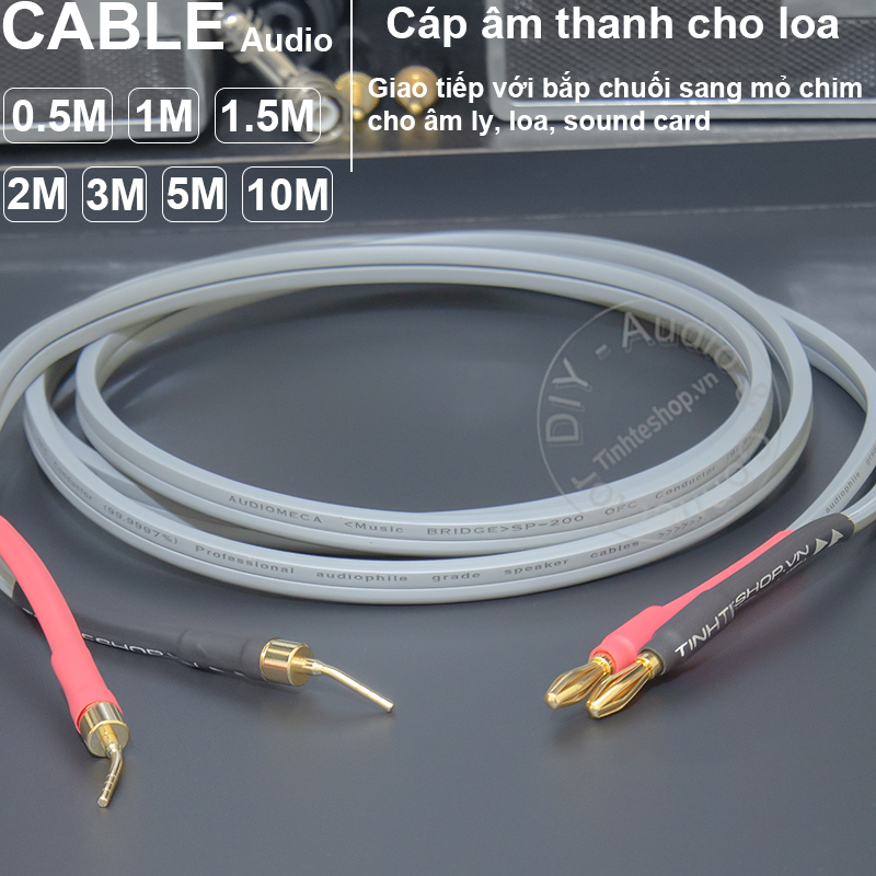 DIY 4mm to 2mm banana jack speaker cable 1 side OFC 5N copper