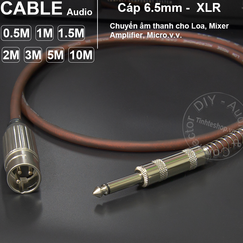 XLR male to 6.35mm TS cable