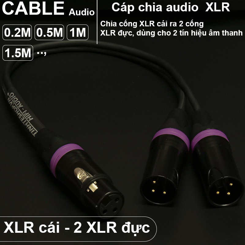 cáp xlr cái sang 2 xlr đực