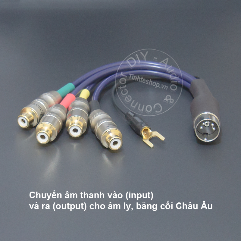MIDI 5 pin to 4 RCA female cable
