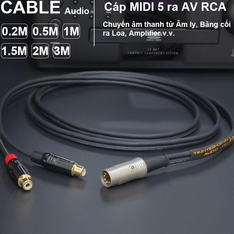 Dây âm thanh từ MIDI 5 pin ra 2 AV