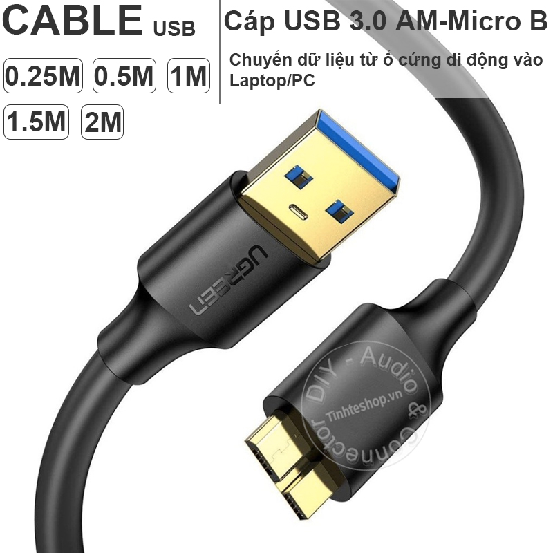 USB 3.0 type A male to micro B male cable