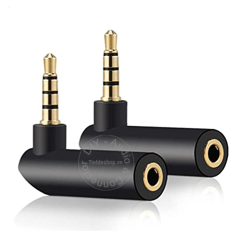 3.5mm stereo 4 pole male to female angle jack plug