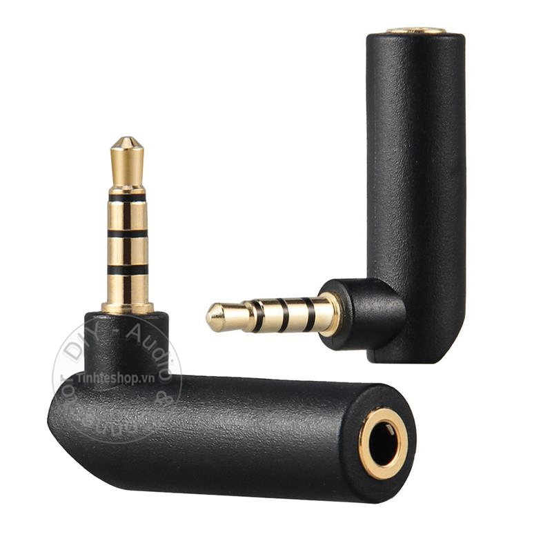 3.5mm stereo 4 pole male to female angle jack plug