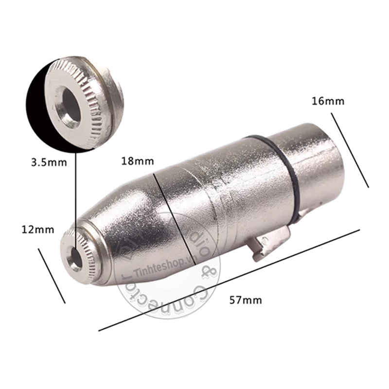 XLR female to 3.5mm female adapter