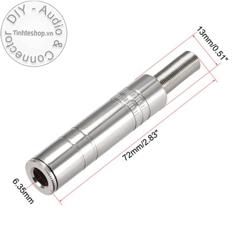 Đầu hàn jack 6.5mm cái stereo/mono