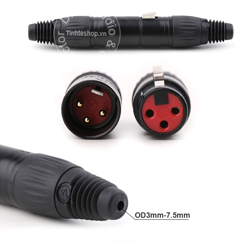 Đầu hàn XLR đực 3 pin nhân đồng mạ vàng Jiasound YM003BG