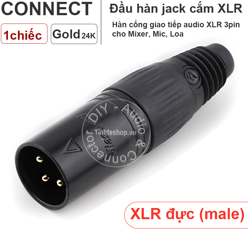 Đầu hàn XLR đực 3 pin nhân đồng mạ vàng Jiasound YM003BG