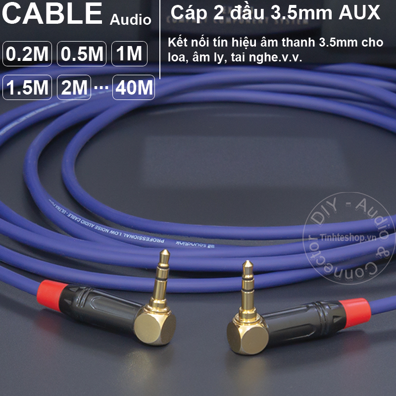 DIY square plug 3.5mm stereo audio cable