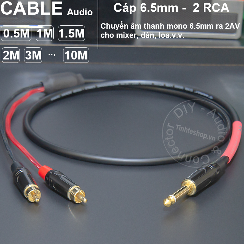 DIY 1/4 TS to 2 RCA audio cable