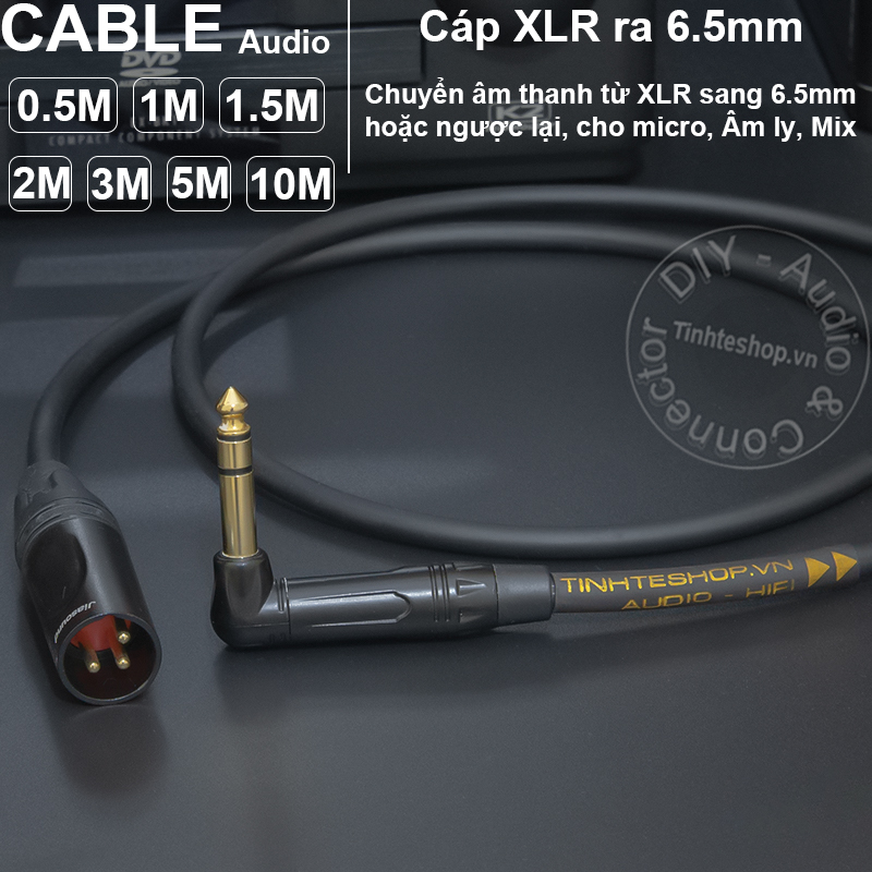 Male 1/4 stereo to XLR audio cable
