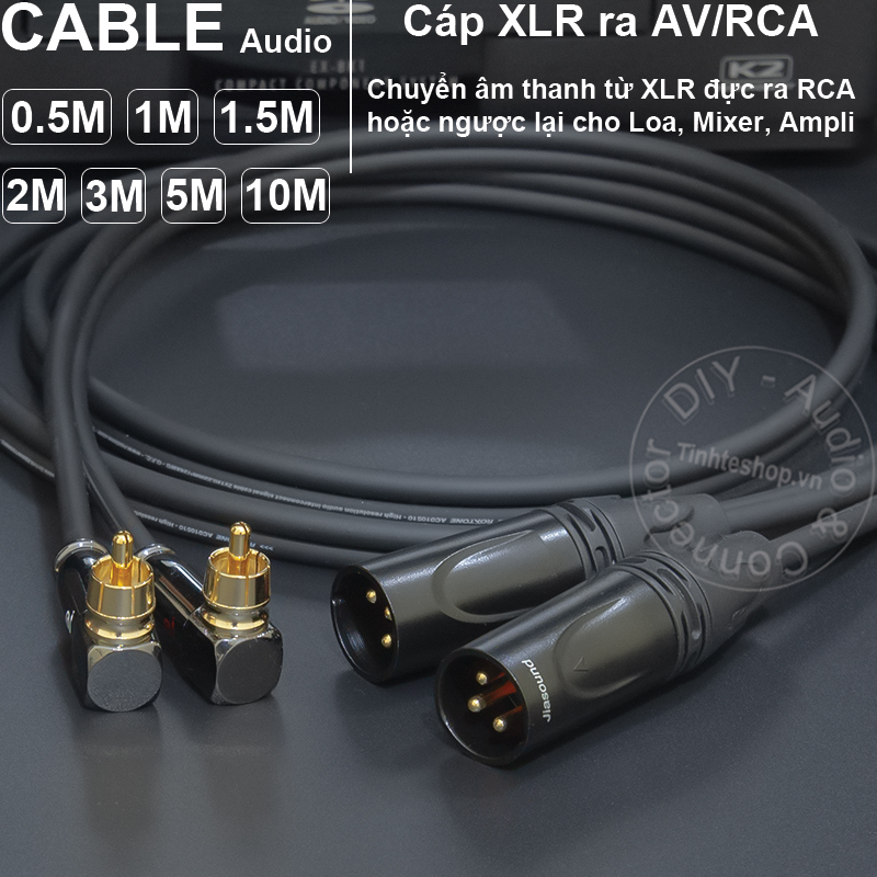 XLR male to RCA cable