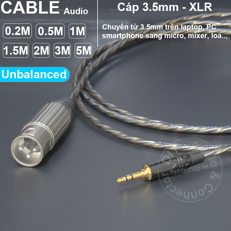Cáp canon đực sang 3.5mm unbalanced
