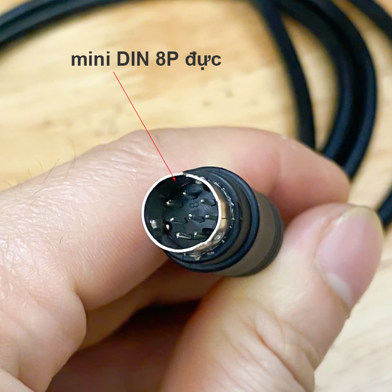 DB9 female to mini DIN 8 pin male cable