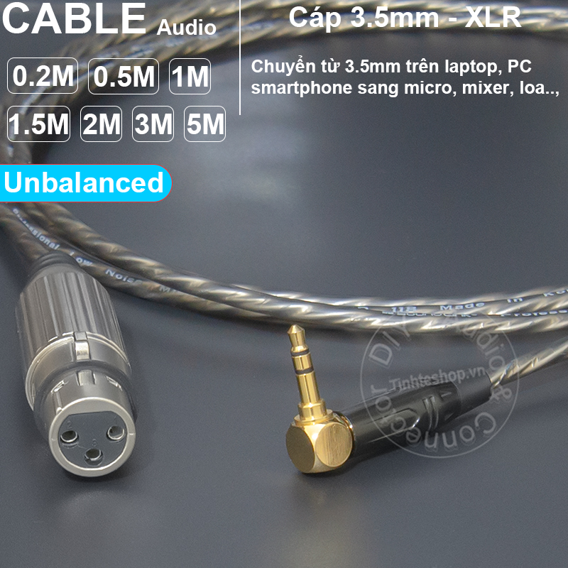 Cáp canon sang 3.5mm không cân bằng