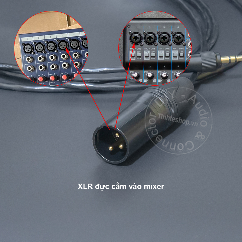 3.5mm male to XLR male adapter for Saramonic and Sony microphone receivers into mixer