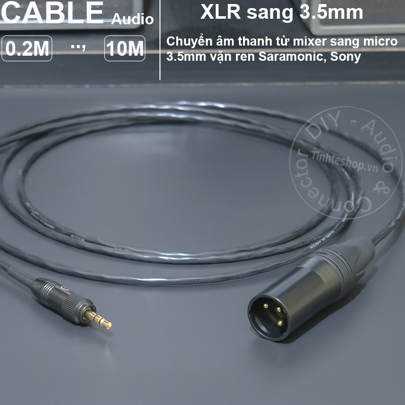 3.5mm male to XLR male adapter for Saramonic and Sony microphone receivers into mixer