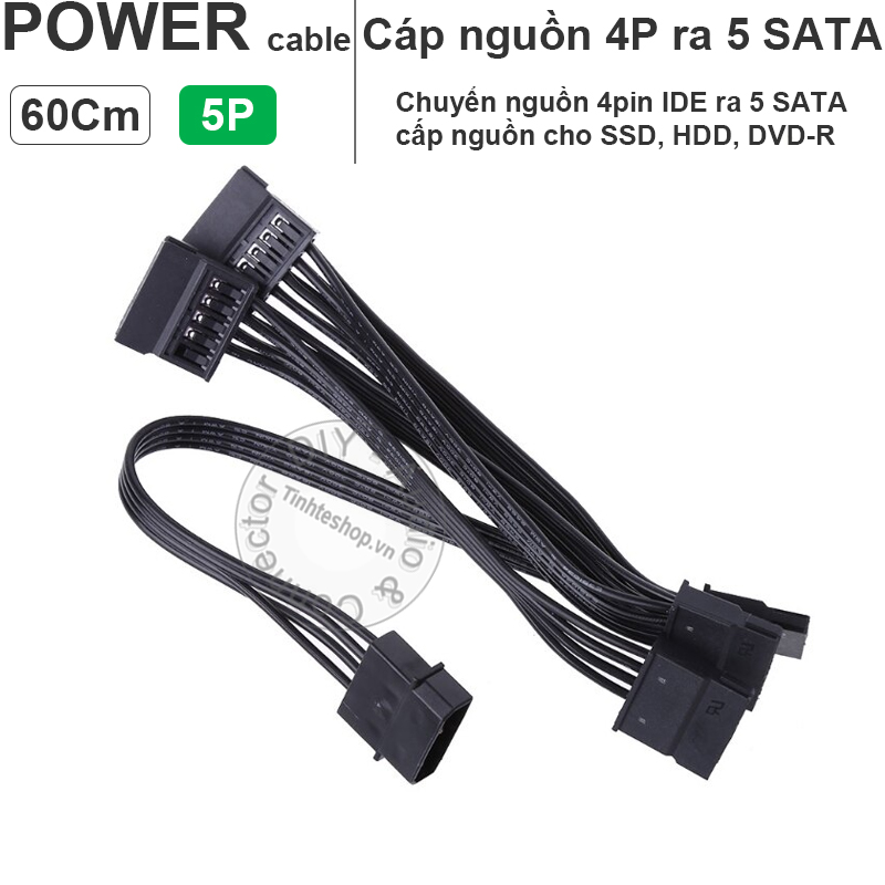 Molex IDE 4 pin to 5 SATA cable