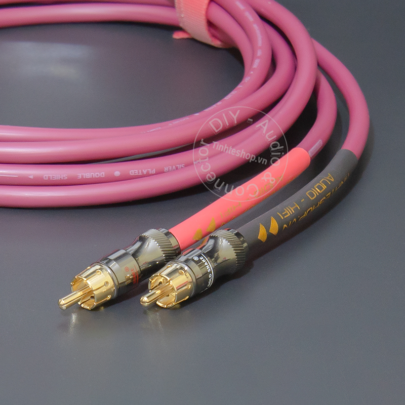 Silver-plated OFC copper core 2-plug RCA audio cable
