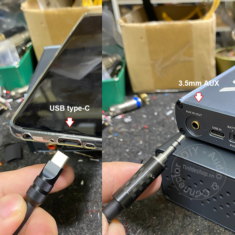 USB-C to 1/8 AUX audio cable