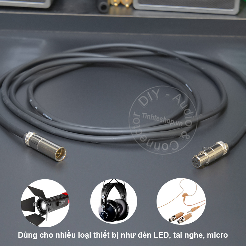 DIY 4pin mini XLR male to female microphone cable