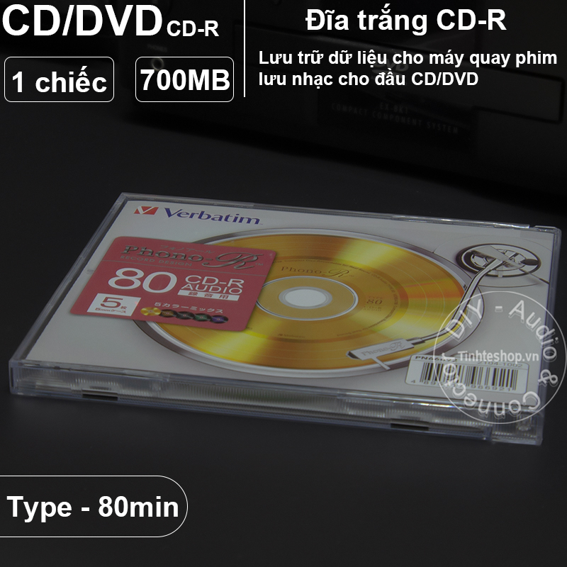 Đĩa phono trắng CD 700MB Verbatim