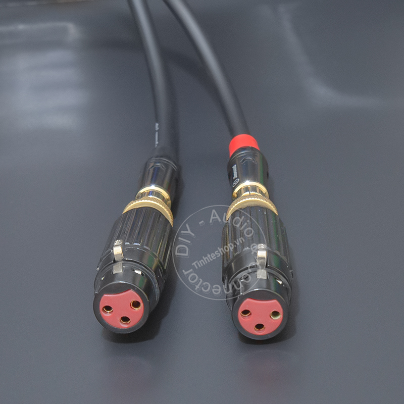 2pcs XLR female to lotus female silver plated copper core cable