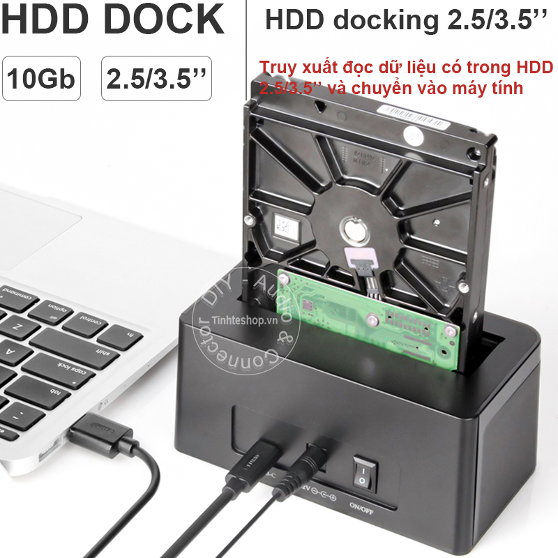 docking sata cổng usb-c gen 2 10gb unitek y3605