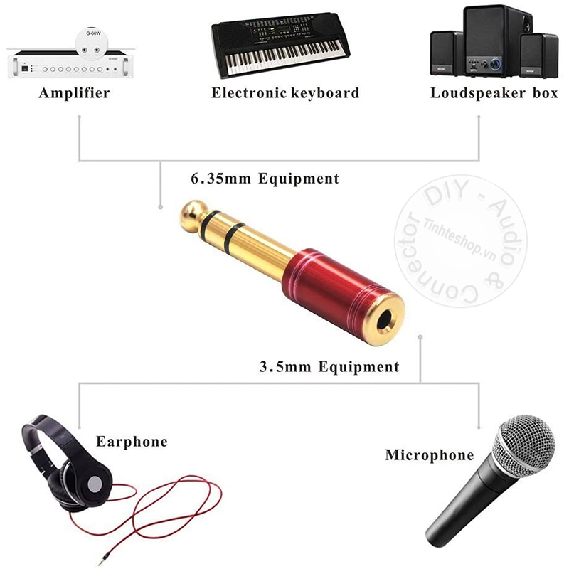 6.5mm male to 3.5mm female adapter