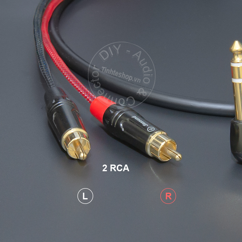 6.35mm stereo to 2 RCA cable