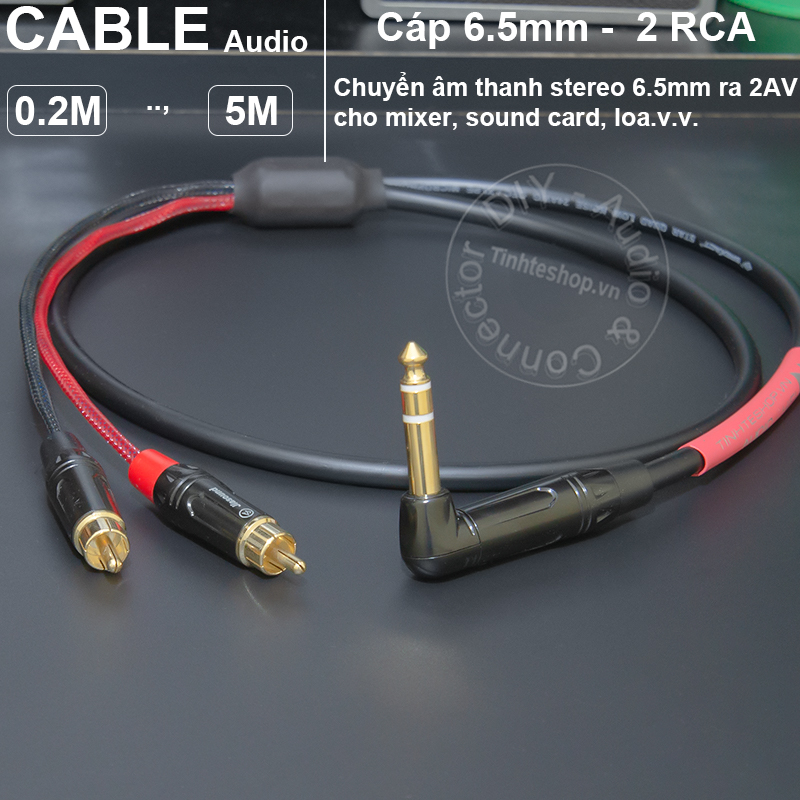 6.35mm stereo to 2 RCA cable