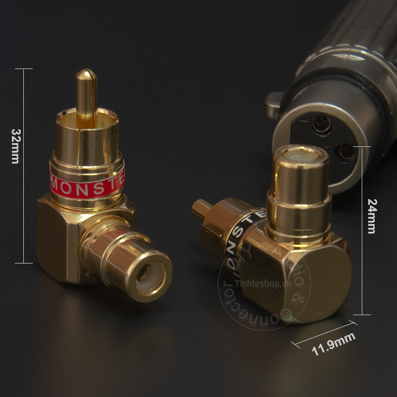 RCA male to RCA female angles adapter