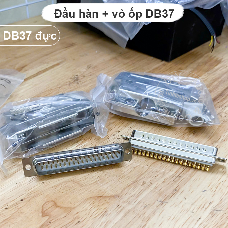 Đầu DB37 chân kèm vỏ ốp kim loại