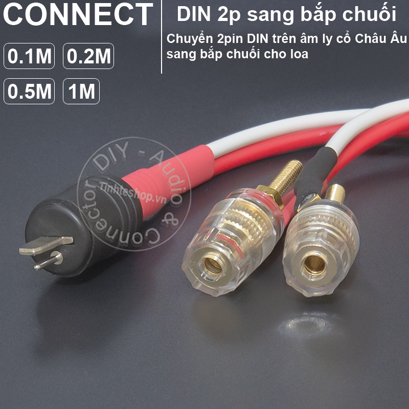 DIY 2pin DIN to banana plug audio cable for European amplifier