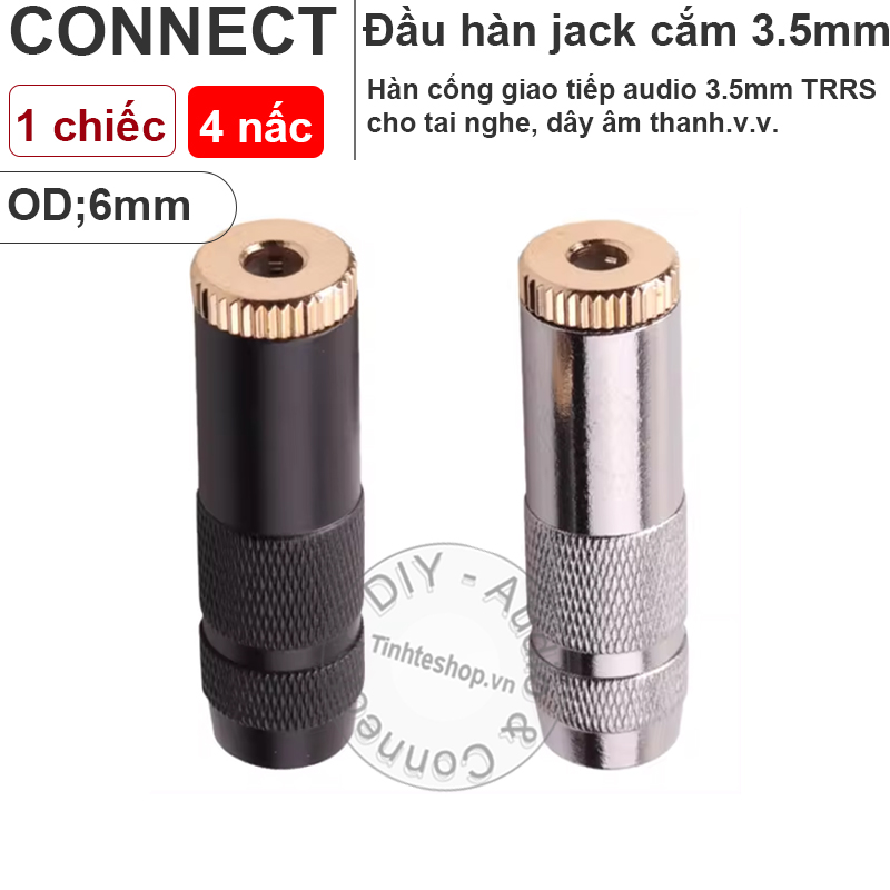 3.5mm 4-pole 24K gold-plated female audio jack