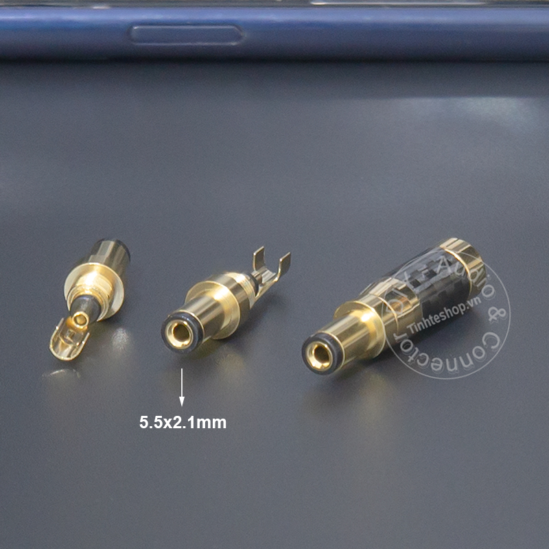 Tin solder DC power jack for audio equipment