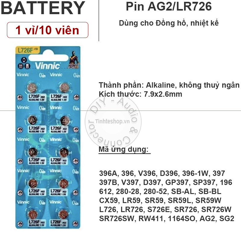 Alkaline 1.5V AG2 L726F