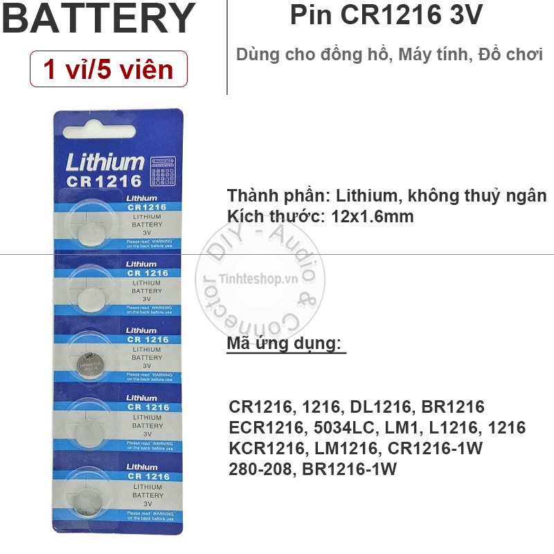 Pin lithium 1216