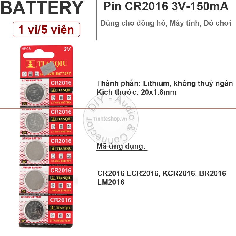 Pin điều khiển cửa cuốn CR2016