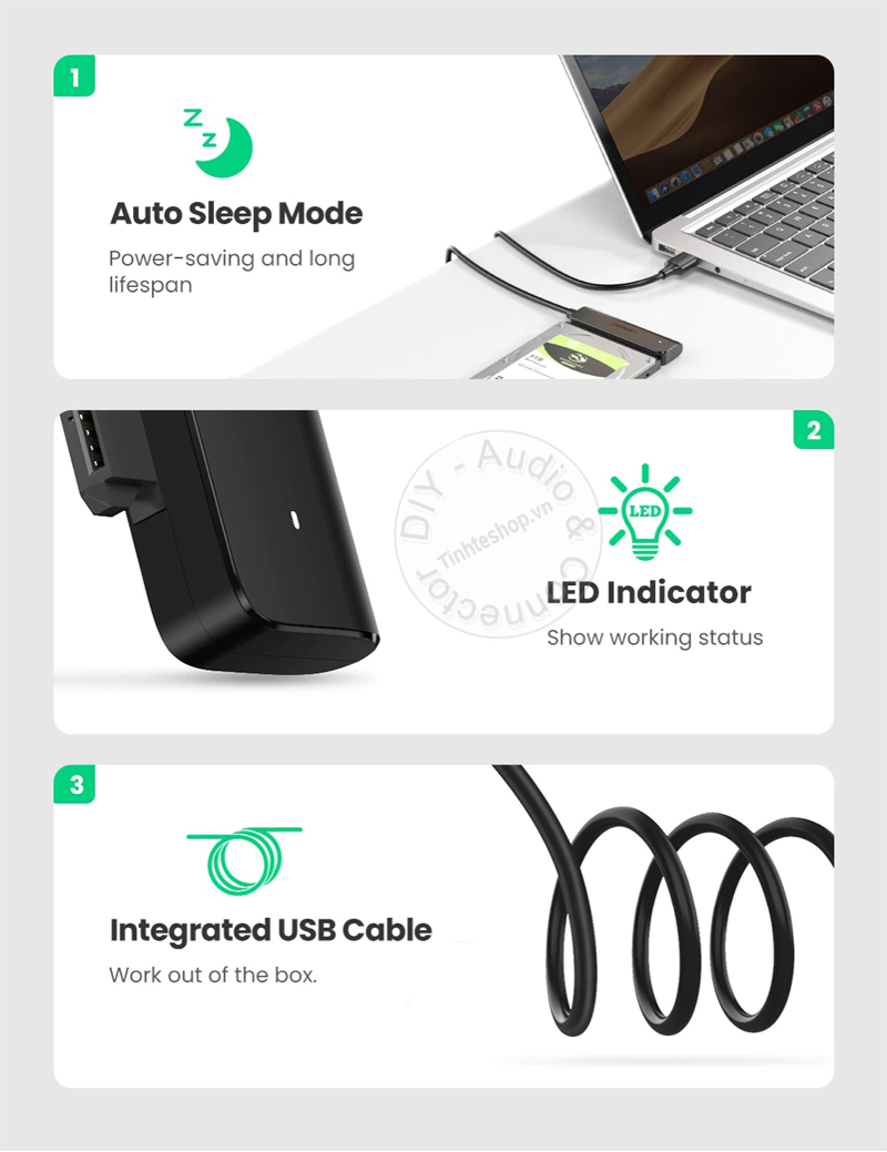 USB A 3.0 to 2.5 inches SATA converter