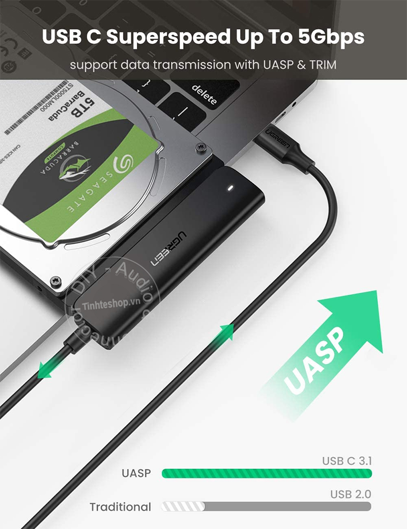 USB type-C to SATA 2.5 inches support 10TB