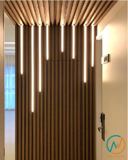 Trần nan gỗ nhựa tại văn phòng