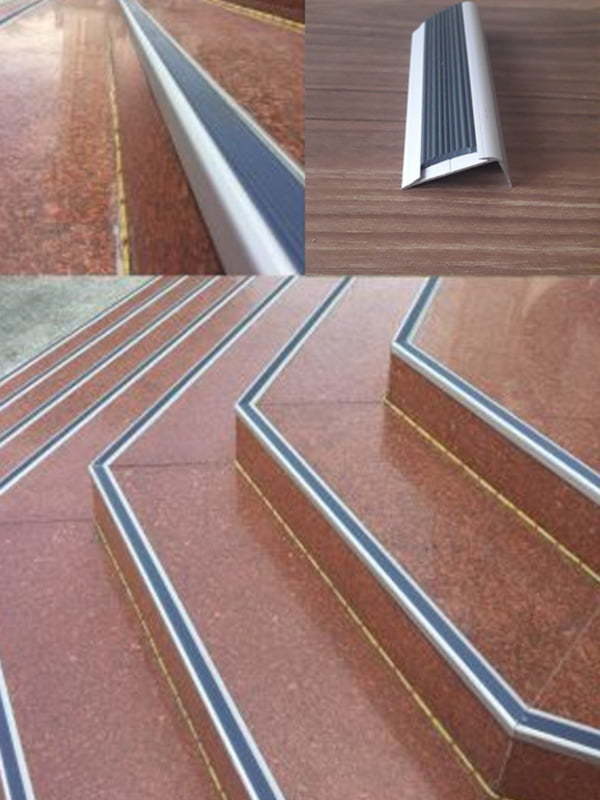 Ứng dụng nẹp nhôm chống trượt cầu thang