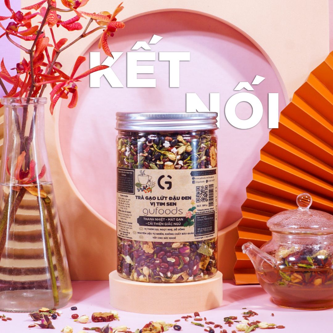 Trà gạo lứt vị tim sen