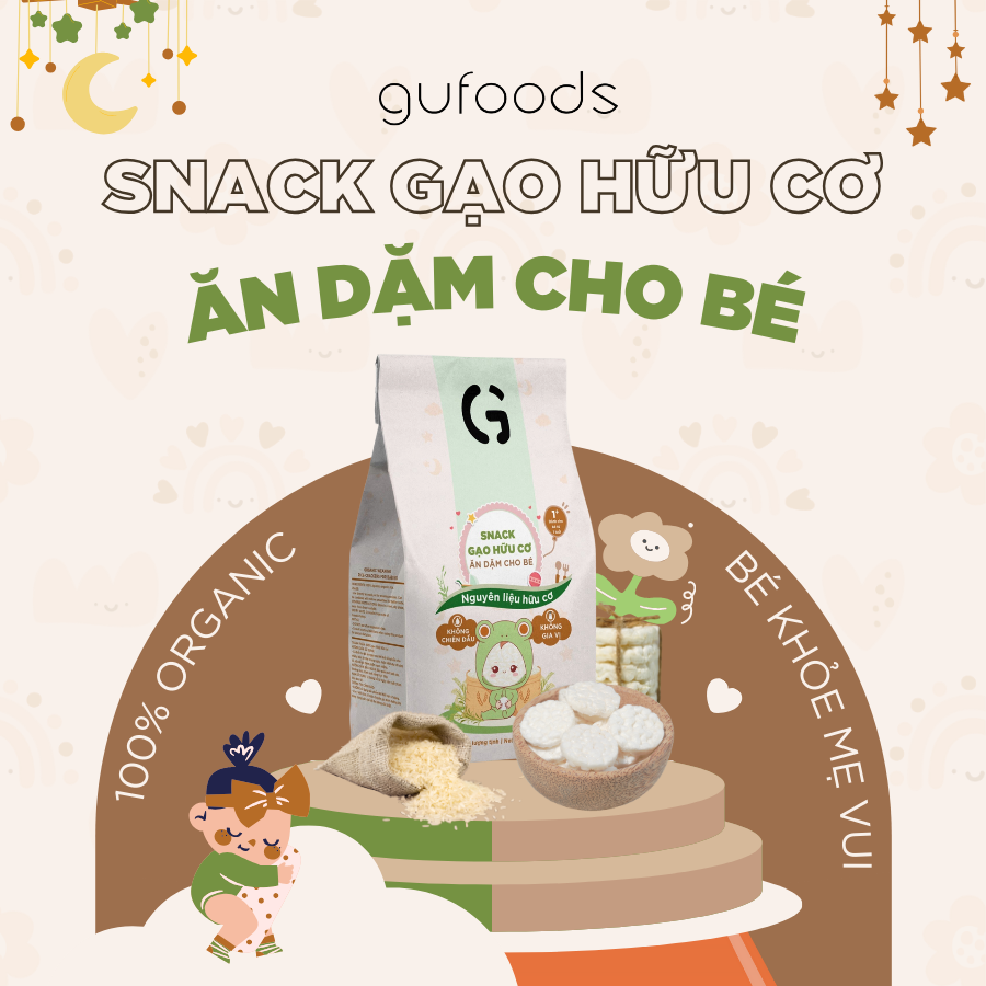 Snack gạo hữu cơ ăn dặm cho bé