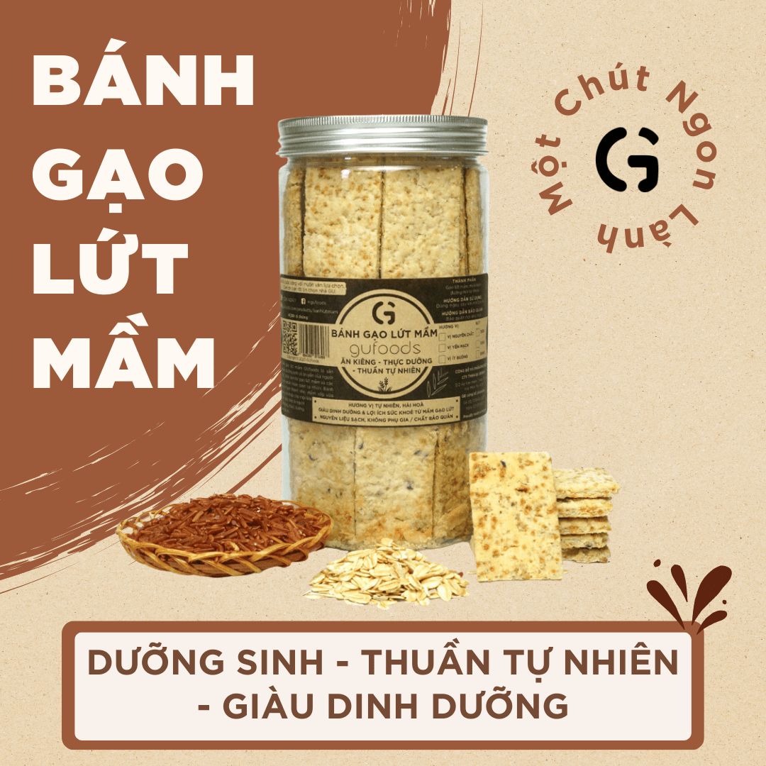 Bánh gạo lứt mầm GUfoods (bánh mầm) - Vị Truyền thống