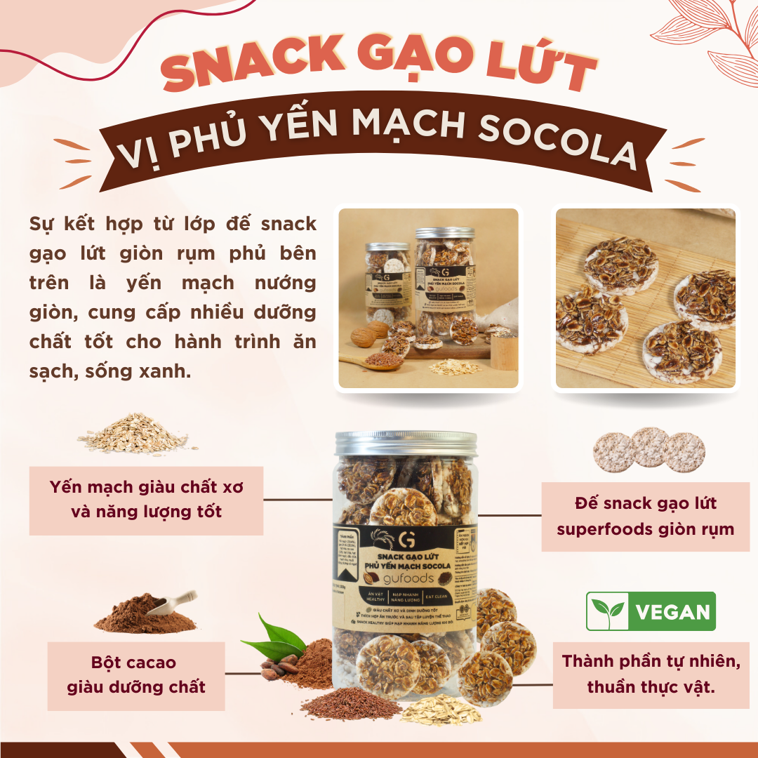 Snack gạo lứt phủ yến mạch